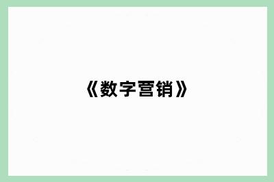 《数字营销》