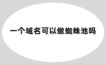 一个域名可以做蜘蛛池吗