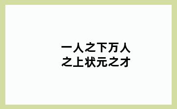 一人之下万人之上状元之才