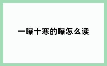 一曝十寒的曝怎么读