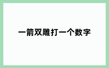 一箭双雕打一个数字