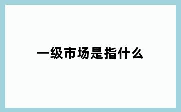 一级市场是指什么