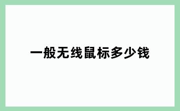 一般无线鼠标多少钱