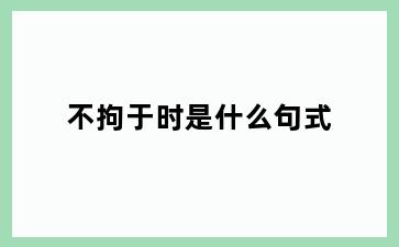 不拘于时是什么句式