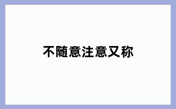 不随意注意又称