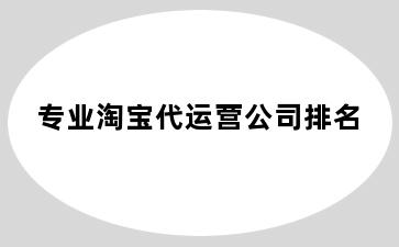 专业淘宝代运营公司排名