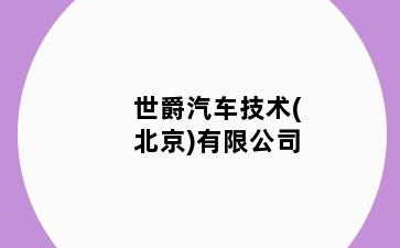 世爵汽车技术(北京)有限公司