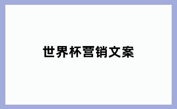 世界杯营销文案