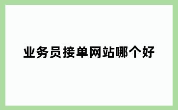 业务员接单网站哪个好