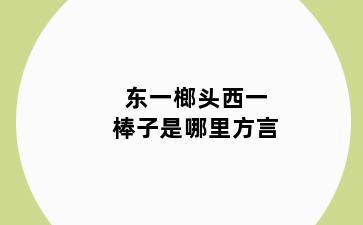 东一榔头西一棒子是哪里方言