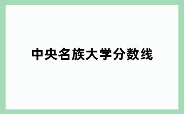 中央名族大学分数线