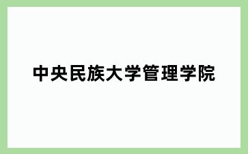 中央民族大学管理学院
