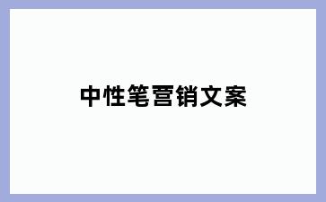 中性笔营销文案