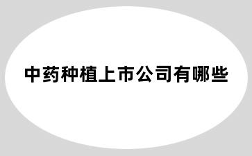 中药种植上市公司有哪些