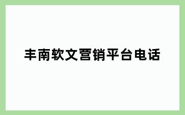 丰南软文营销平台电话