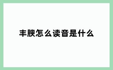 丰腴怎么读音是什么