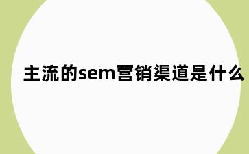 主流的sem营销渠道是什么