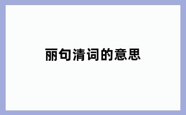 丽句清词的意思