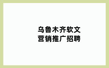 乌鲁木齐软文营销推广招聘