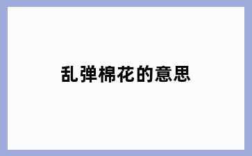 乱弹棉花的意思