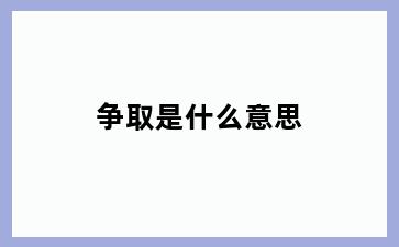 争取是什么意思