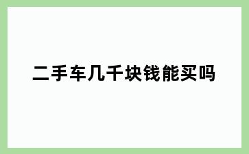 二手车几千块钱能买吗