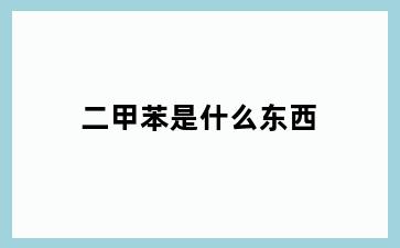 二甲苯是什么东西
