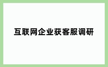 互联网企业获客服调研
