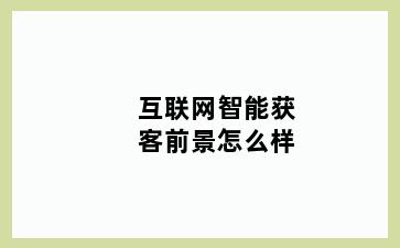 互联网智能获客前景怎么样
