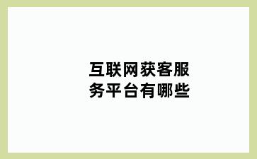 互联网获客服务平台有哪些