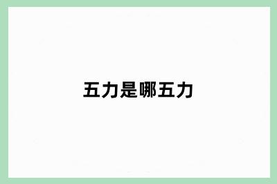 五力是哪五力