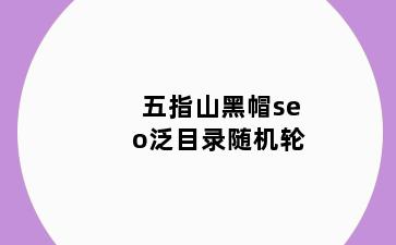 五指山黑帽seo泛目录随机轮