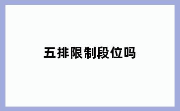 五排限制段位吗