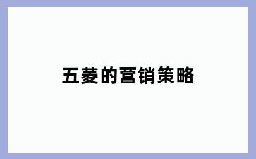 五菱的营销策略