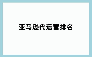亚马逊代运营排名