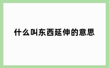 什么叫东西延伸的意思