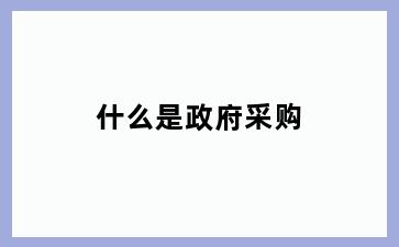 什么是政府采购