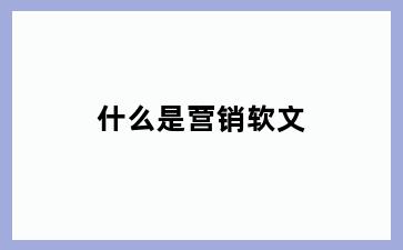 什么是营销软文