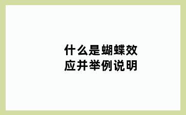 什么是蝴蝶效应并举例说明