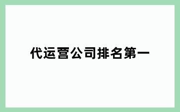代运营公司排名第一