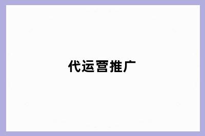 代运营推广