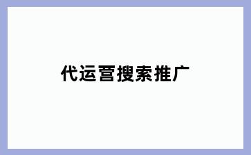 代运营搜索推广