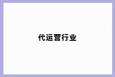 代运营行业