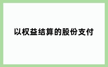 以权益结算的股份支付