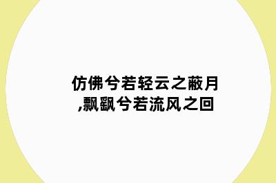 仿佛兮若轻云之蔽月,飘飖兮若流风之回