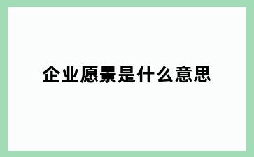 企业愿景是什么意思