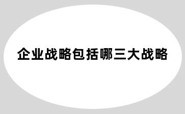 企业战略包括哪三大战略