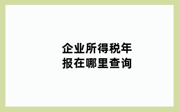 企业所得税年报在哪里查询