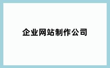 企业网站制作公司