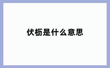 伏枥是什么意思